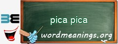 WordMeaning blackboard for pica pica